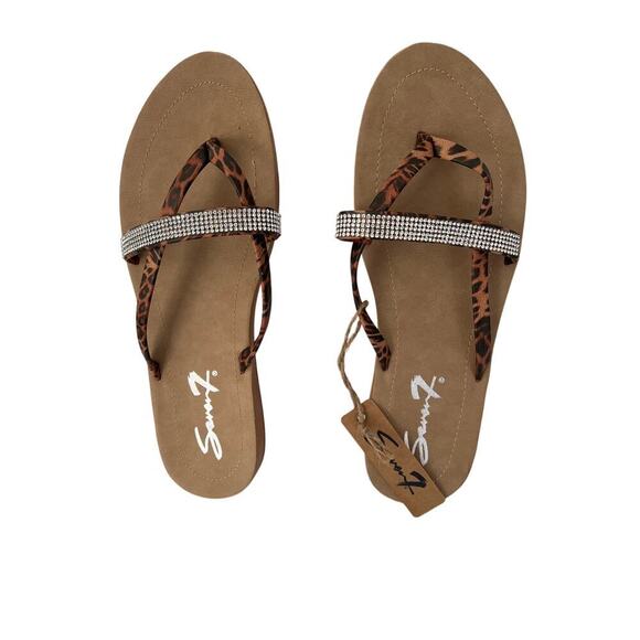 Seven7 Women’s Cute Animal Print Slippers with sequins crossed Strap 
Size 11. - Picture 4 of 10